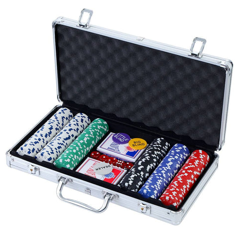 darrahopens Gift & Novelty > Games Poker Chip Set 300PC Chips TEXAS HOLD'EM Casino Gambling Dice Cards