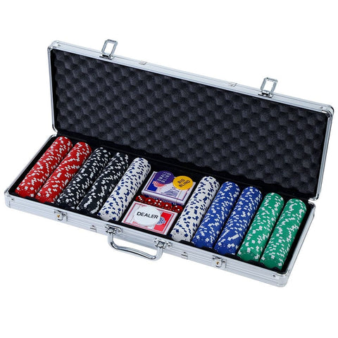 darrahopens Gift & Novelty > Games Poker Chip Set 500PC Chips TEXAS HOLD'EM Casino Gambling Dice Cards