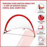 darrahopens Gift & Novelty > Games Portable Kids Soccer Goals Set – 2 Pop Up Soccer Goals, Cones, Goal Carry Bag