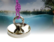 darrahopens Gift & Novelty > Games Round Neodymium Fishing Magnet with Countersunk Hole and Eyebolt, 500 LBS pull