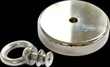 darrahopens Gift & Novelty > Games Round Neodymium Fishing Magnet with Countersunk Hole and Eyebolt, 500 LBS pull