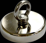 darrahopens Gift & Novelty > Games Round Neodymium Fishing Magnet with Countersunk Hole and Eyebolt, 500 LBS pull