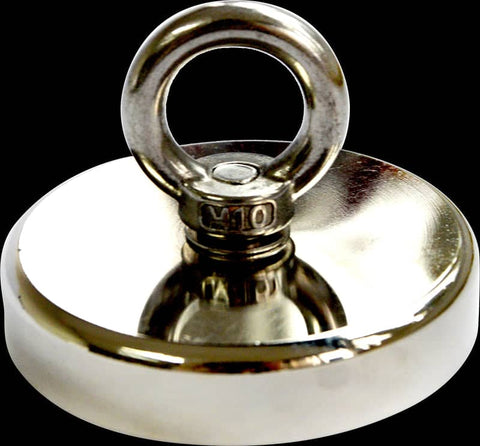 darrahopens Gift & Novelty > Games Round Neodymium Fishing Magnet with Countersunk Hole and Eyebolt, 500 LBS pull