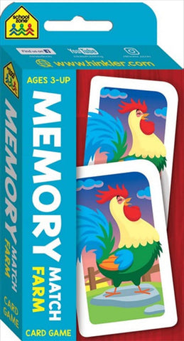 darrahopens Gift & Novelty > Games School Zone Memory Match Farm Flash Card Game