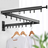 Darrahopens GOMINIMO Wall Mount Tri-fold Clothes Rack Black