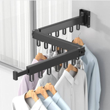 Darrahopens GOMINIMO Wall Mount Tri-fold Clothes Rack Black