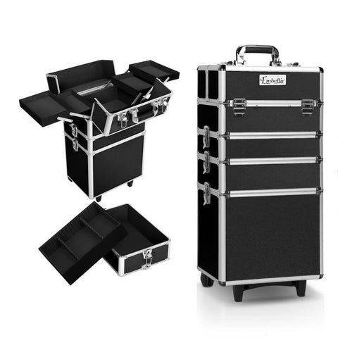 darrahopens Health & Beauty > Cosmetic Storage Embellir 7 in 1 Portable Cosmetic Beauty Makeup Trolley - Black