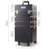 darrahopens Health & Beauty > Cosmetic Storage Embellir 7 in 1 Portable Cosmetic Beauty Makeup Trolley - Black & Gold