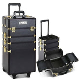 darrahopens Health & Beauty > Cosmetic Storage Embellir 7 in 1 Portable Cosmetic Beauty Makeup Trolley - Black & Gold