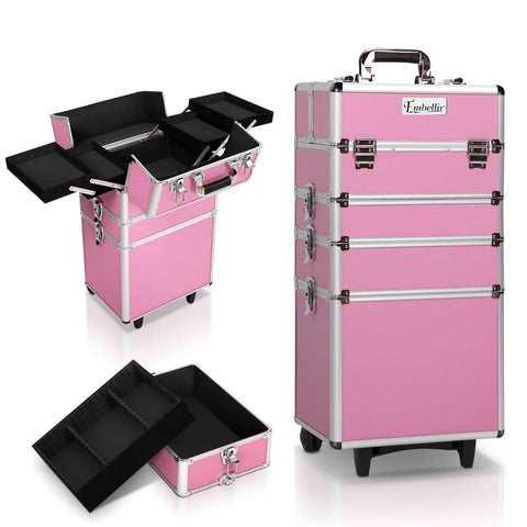 darrahopens Health & Beauty > Cosmetic Storage Embellir Makeup Case Beauty Cosmetic Organiser Travel Portable Box Troley Vanity