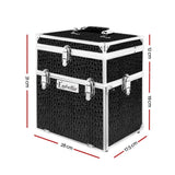 darrahopens Health & Beauty > Cosmetic Storage Embellir Portable Cosmetic Beauty Makeup Carry Case with Mirror - Crocodile Black