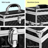 darrahopens Health & Beauty > Cosmetic Storage Embellir Portable Cosmetic Beauty Makeup Carry Case with Mirror - Diamond Black