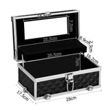 darrahopens Health & Beauty > Cosmetic Storage Embellir Portable Cosmetic Beauty Makeup Carry Case with Mirror - Diamond Black