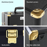 darrahopens Health & Beauty > Cosmetic Storage Embellir Portable Cosmetic Beauty Makeup Case - Black & Gold