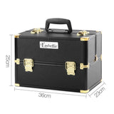 darrahopens Health & Beauty > Cosmetic Storage Embellir Portable Cosmetic Beauty Makeup Case - Black & Gold