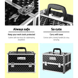 darrahopens Health & Beauty > Cosmetic Storage Embellir Portable Cosmetic Beauty Makeup Case - Diamond Black