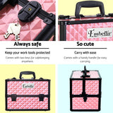 darrahopens Health & Beauty > Cosmetic Storage Embellir Portable Cosmetic Beauty Makeup Case - Diamond Pink