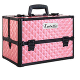 darrahopens Health & Beauty > Cosmetic Storage Embellir Portable Cosmetic Beauty Makeup Case - Diamond Pink