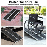 Darrahopens Health & Beauty EQUIPMED 182cm Portable Folding Aluminium Access Ramp, 272kg Rated, Black Ultra-Grip, for Wheelchair, Mobility Scooter