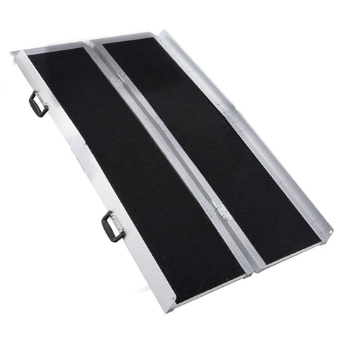 Darrahopens Health & Beauty EQUIPMED 182cm Portable Folding Aluminium Access Ramp, 272kg Rated, Black Ultra-Grip, for Wheelchair, Mobility Scooter