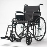 Darrahopens Health & Beauty Equipmed 24 Inch Folding Bariatric Wheelchair, XL Wide Design, 136kg Capacity, Park Brakes, Retractable Armrests, Dark Grey Hammertone
