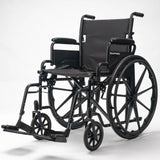 Darrahopens Health & Beauty EQUIPMED 24 Inch Folding Wheelchair with Park Brakes, 136kg Capacity, 51cm Wide Seat, Black