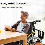 Darrahopens Health & Beauty EQUIPMED 24 Inch Portable Folding Wheelchair 24" Mobility Wheel Chair Alloy, Senior Elderly Aid