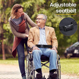 Darrahopens Health & Beauty EQUIPMED 24 Inch Portable Folding Wheelchair 24" Mobility Wheel Chair Alloy, Senior Elderly Aid