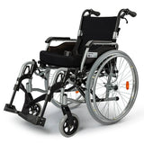 Darrahopens Health & Beauty EQUIPMED 24 Inch Portable Folding Wheelchair 24" Mobility Wheel Chair Alloy, Senior Elderly Aid