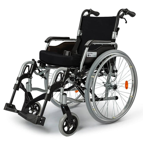 Darrahopens Health & Beauty EQUIPMED 24 Inch Portable Folding Wheelchair 24" Mobility Wheel Chair Alloy, Senior Elderly Aid
