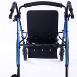 Darrahopens Health & Beauty EQUIPMED 4 Wheel Lightweight Rollator Walker, Aluminium Frame, Seat, Carry Bag, for Seniors, Blue