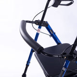 Darrahopens Health & Beauty EQUIPMED 4 Wheel Lightweight Rollator Walker, Aluminium Frame, Seat, Carry Bag, for Seniors, Blue