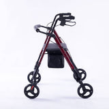 Darrahopens Health & Beauty EQUIPMED 4 Wheel Lightweight Rollator Walker, Aluminium Frame, Seat, Carry Bag, for Seniors, Red