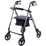 Darrahopens Health & Beauty EQUIPMED 4 Wheel Lightweight Rollator Walker, Aluminium Frame, Seat, Carry Bag, for Seniors, Titanium Style