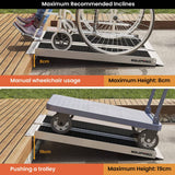Darrahopens Health & Beauty EQUIPMED 91cm Portable Folding Aluminium Access Ramp, 272kg Rated, Black Ultra-Grip, for Wheelchair, Mobility Scooter