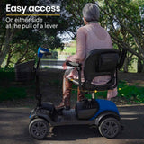 Darrahopens Health & Beauty EQUIPMED Electric Mobility Scooter Portable Folding for Elderly Older Adult, SmartRider Black & Blue
