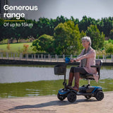Darrahopens Health & Beauty EQUIPMED Electric Mobility Scooter Portable Folding for Elderly Older Adult, SmartRider Black & Blue