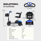 Darrahopens Health & Beauty EQUIPMED Electric Mobility Scooter Portable Folding for Elderly Older Adult, SmartRider Black & Blue