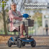 Darrahopens Health & Beauty EQUIPMED Electric Mobility Scooter Portable Folding for Elderly Older Adult, SmartRider Black & Blue