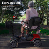 Darrahopens Health & Beauty EQUIPMED Electric Mobility Scooter Portable Folding for Elderly Older Adult, SmartRider Black & Red