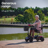 Darrahopens Health & Beauty EQUIPMED Electric Mobility Scooter Portable Folding for Elderly Older Adult, SmartRider Black & Red
