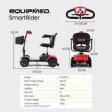 Darrahopens Health & Beauty EQUIPMED Electric Mobility Scooter Portable Folding for Elderly Older Adult, SmartRider Black & Red