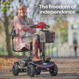 Darrahopens Health & Beauty EQUIPMED Electric Mobility Scooter Portable Folding for Elderly Older Adult, SmartRider Black & Red