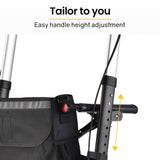 Darrahopens Health & Beauty EQUIPMED Foldable Aluminium Walking Frame Rollator with Bag and Seat, Titanium Colour