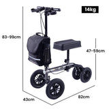 Darrahopens Health & Beauty EQUIPMED Foldable Knee Walker Scooter, Bag, Dual Brakes, Titanium Style