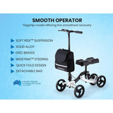 Darrahopens Health & Beauty EQUIPMED Knee Walker Scooter,  Suspension, Disc Brakes, Silver