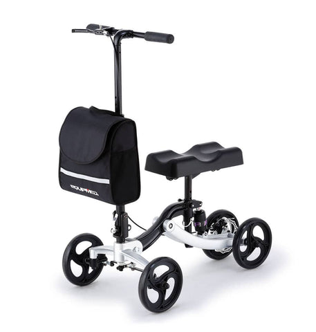 Darrahopens Health & Beauty EQUIPMED Knee Walker Scooter,  Suspension, Disc Brakes, Silver