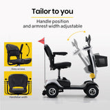 Darrahopens Health & Beauty EQUIPMED Mobility Scooter Electric Motorized Ride On E-Scooter for Elderly Older Adult Handicap Aid
