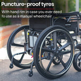 Darrahopens Health & Beauty EQUIPMED Power Electric Wheelchair, Folding, 12km Max Range, Lithium Battery, 24" Rear Wheels, Black