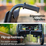 Darrahopens Health & Beauty EQUIPMED Power Electric Wheelchair, Folding, 12km Max Range, Lithium Battery, 24" Rear Wheels, Black